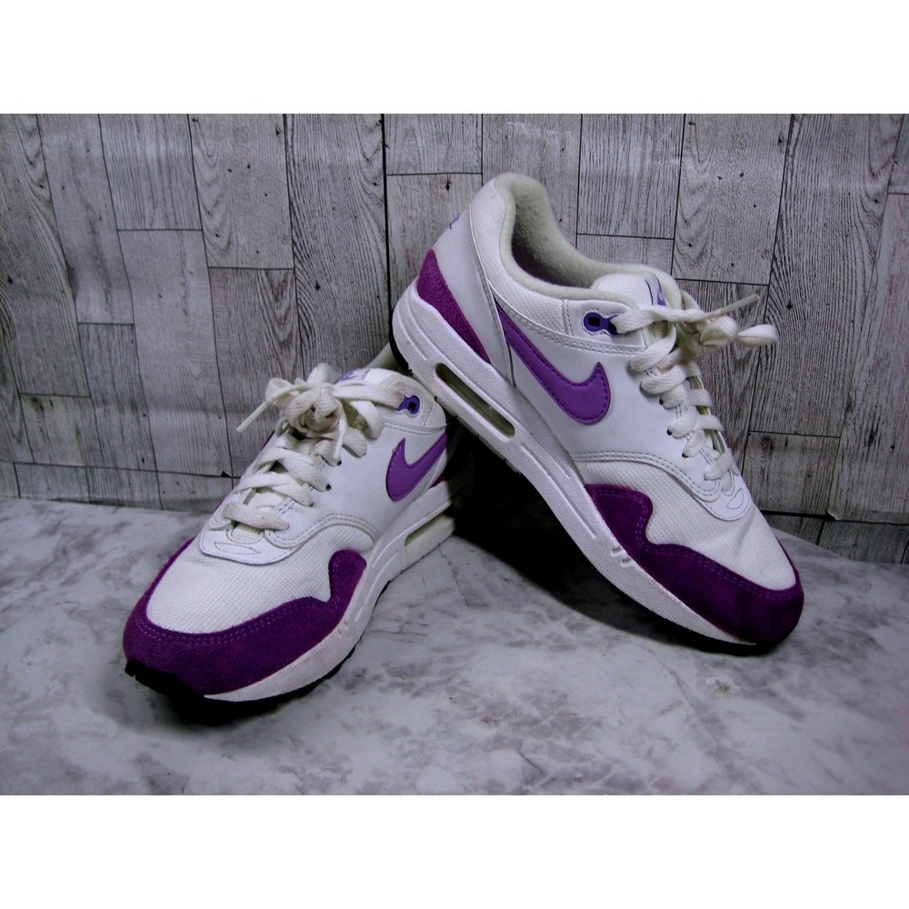 Nike Air Max 1 Sneakers Women 8.5M Running Shoes White Atomic Violet Purple
